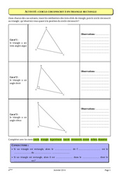 Triangle rectangle - Cercle circonscrit - Géométrie - Cours - Exercices - Mathématiques : Secondaire 2 - PDF à imprimer