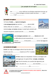 Paysages montagneux français - Cours, Leçon : Primaire 3 - PDF à imprimer