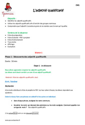 Adjectif qualificatif - Séquence - Fiche de préparation : Primaire 4 - PDF à imprimer