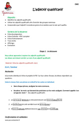 Adjectif qualificatif - Séquence - Fiche de préparation : Primaire 5 - PDF à imprimer