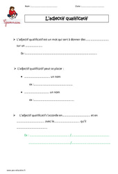 Adjectifs qualificatifs - Cours, Leçon : Primaire 5 - PDF à imprimer