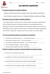 Adjectifs qualificatifs - Exercices  : Primaire 5 - PDF à imprimer