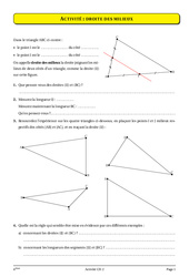 Triangle - Milieux - Parallèles - Géométrie - Cours - Exercices - Mathématiques : Secondaire 2 - PDF à imprimer