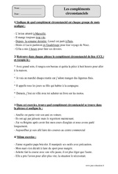 Compléments circonstanciels - Exercices corrigés - Grammaire : Primaire 4 - PDF à imprimer
