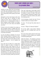 Conte pour enfants pas sage - Les premiers ânes - Conte - Lecture : Primaire 3 - PDF à imprimer