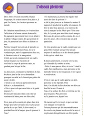 L'oiseau pleureur - Conte du Tibet - Lecture : Primaire 3 - PDF à imprimer
