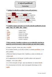 Adjectif qualificatif - Attribut - Epithète - Exercices corrigés - Grammaire : Primaire 4 - PDF à imprimer