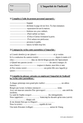 Imparfait - Exercices corrigés - Conjugaison : Primaire 4 - PDF à imprimer