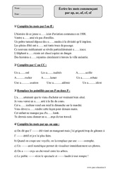 Écrire les mots commençant par ap, ac, af, ef, of - Exercices corrigés - Orthographe : Primaire 5 - PDF à imprimer