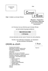 Invitation de l'IEN au Conseil d’École - Directeurs / Direction d’école : Primaire - PDF à imprimer