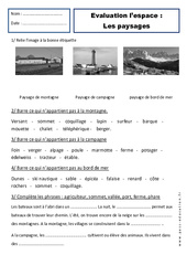 Paysages - Examen Evaluation - Espace : Primaire 1 - PDF à imprimer