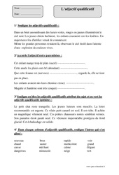 Adjectif qualificatif - Exercices corrigés - Grammaire : Primaire 5 - PDF à imprimer