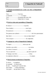 Imparfait - Exercices corrigés - Conjugaison : Primaire 5 - PDF à imprimer