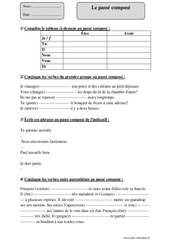 Passé composé - Exercices corrigés - Conjugaison : Primaire 5 - PDF à imprimer