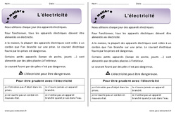 Electricité - Cours, Leçon : Primaire 1 - PDF à imprimer