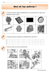 Moi et les autres - Exercices - Instruction civique : Primaire 1 - PDF à imprimer