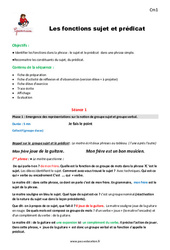Fonctions sujet et prédicat - Séquence - Fiche de préparation : Primaire 4 - PDF à imprimer