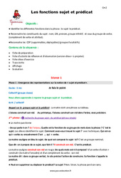 Fonctions sujet et prédicat - Séquence - Fiche de préparation : Primaire 5 - PDF à imprimer