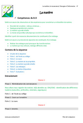 Matière - Séquence - Fiche de préparation : Primaire 6 - PDF à imprimer