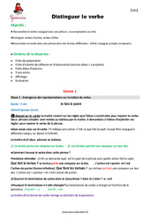 Distinguer le verbe - Séquence - Fiche de préparation : Primaire 4 - PDF à imprimer