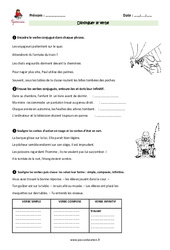 Distinguer le verbe - Exercices  : Primaire 4 - PDF à imprimer