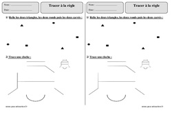 Tracer à la règle - Exercices corrigés - Géométrie : Primaire 2 - PDF à imprimer