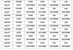 Etiquettes - Mois - Affichages pour la classe : Maternelle 1, 2, Primaire 1 - PDF à imprimer