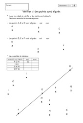 Points alignés - Exercices corrigés - Géométrie : Primaire 2 - PDF à imprimer