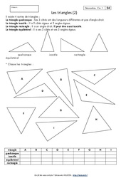Triangles - Exercices corrigés - Géométrie : Primaire 4 - PDF à imprimer