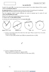 Cercle - Exercices corrigés - Géométrie : Primaire 5 - PDF à imprimer