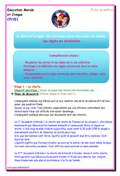 Les règles en récréation - EMC - Séquence - Fiche de préparation : Primaire 1, 2 - PDF à imprimer