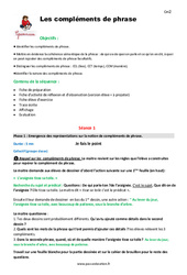 Compléments de phrase - Séquence - Fiche de préparation : Primaire 5 - PDF à imprimer