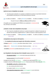 Compléments de phrase - Cours, Leçon : Primaire 5 - PDF à imprimer