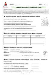 Compléments de phrase - Examen Evaluation : Primaire 5 - PDF à imprimer