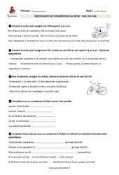Compléments du verbe - Exercices avec les correction : Primaire 5 - PDF à imprimer