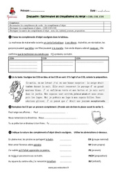 Compléments du verbe - Examen Evaluation - Bilan : Primaire 5 - PDF à imprimer