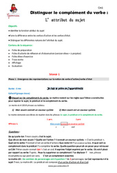 Attribut du sujet - Séquence - Fiche de préparation : Primaire 4 - PDF à imprimer