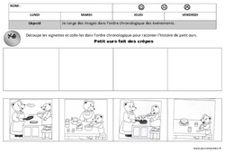 Ordre chronologique - Images séquentielles - Temps : Maternelle 1 - PDF à imprimer