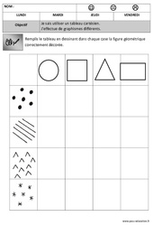 Tableau à double entrée - Forme + graphisme : Maternelle 1, 2 - PDF à imprimer