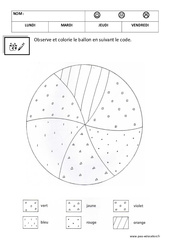 Coloriage codé - Graphisme - Logique : Maternelle 1 - PDF à imprimer