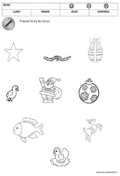 Trouver les objets de Noël - Logique - Noël : Maternelle 1 - PDF à imprimer