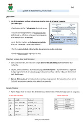 Utiliser le dictionnaire - Lire un article - Cours, Leçon : Primaire 5 - PDF à imprimer