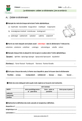 Utiliser un dictionnaire - Lire un article - Exercices : Primaire 5 - PDF à imprimer