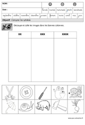 Syllabes - Phonologie : Maternelle 2 - PDF à imprimer