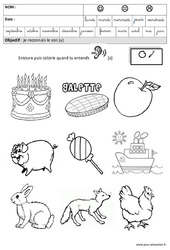 Sons - a - i - o - u - Phonologie : Maternelle 2 - PDF à imprimer