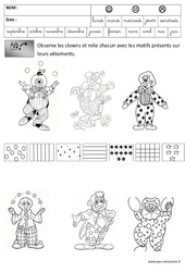 Clowns - Discrimination visuelle - Carnaval : Maternelle 2 - PDF à imprimer