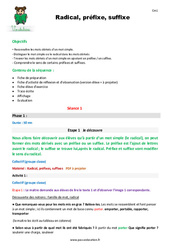 Radical, préfixe, suffixe - Séquence - Fiche de préparation : Primaire 4 - PDF à imprimer