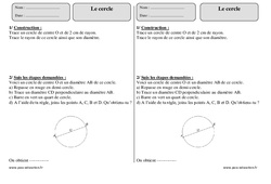 Cercle - Exercices corrigés - Géométrie : Primaire 3 - PDF à imprimer
