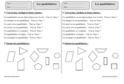 Quadrilatères - Exercices corrigés - Géométrie : Primaire 3 - PDF à imprimer