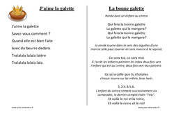 Galettes des rois - Chants - Comptines - Fiches : Maternelle 1, 2 - PDF à imprimer